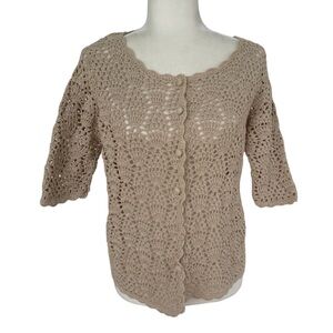 Studio Bay Crochet Cardigan Sweater Short Sleeve